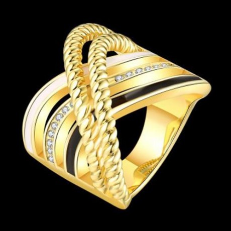 R754-A NICKLE FREE ANTIALLERGIC NEW FASHION JEWELRY 18K GOLD PLATED RING (GOLDEN)