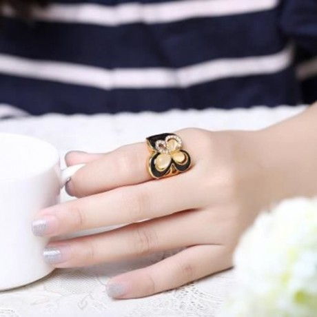 R771-A NICKLE FREE ANTIALLERGIC NEW FASHION JEWELRY 18K GOLD PLATED RING (GOLDEN)