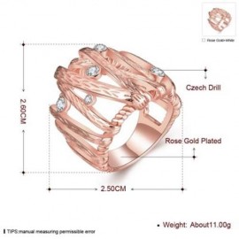 R753-B NICKLE FREE ANTIALLERGIC NEW FASHION JEWELRY 18K GOLD PLATED RING (ROSE GOLD)