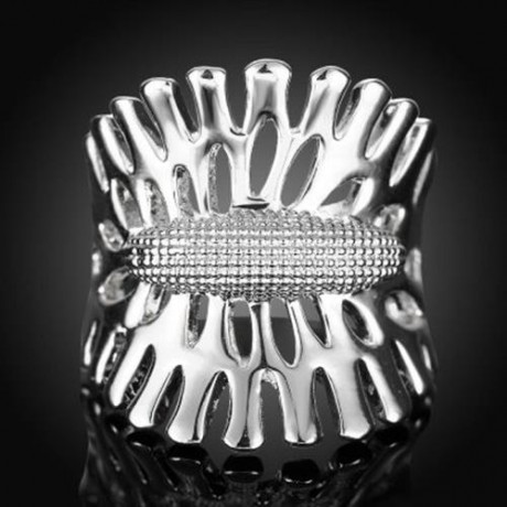 R789-C NICKLE FREE ANTIALLERGIC NEW FASHION JEWELRY 18K GOLD PLATED RING (SILVER)