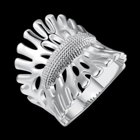 R789-C NICKLE FREE ANTIALLERGIC NEW FASHION JEWELRY 18K GOLD PLATED RING (SILVER)