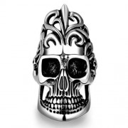 R170 UNIQUE STAR CELEBRITY MEN STYLES SKULL RING (SILVER GRAY)