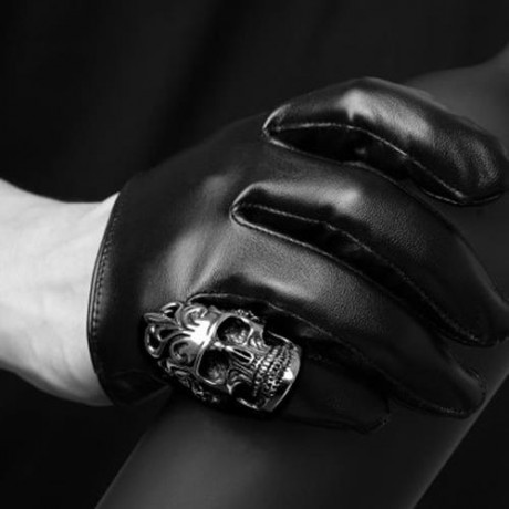R170 UNIQUE STAR CELEBRITY MEN STYLES SKULL RING (SILVER GRAY)