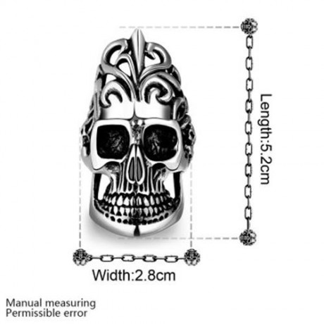 R170 UNIQUE STAR CELEBRITY MEN STYLES SKULL RING (SILVER GRAY)