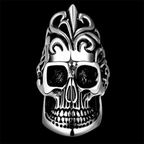 R170 UNIQUE STAR CELEBRITY MEN STYLES SKULL RING (SILVER GRAY)