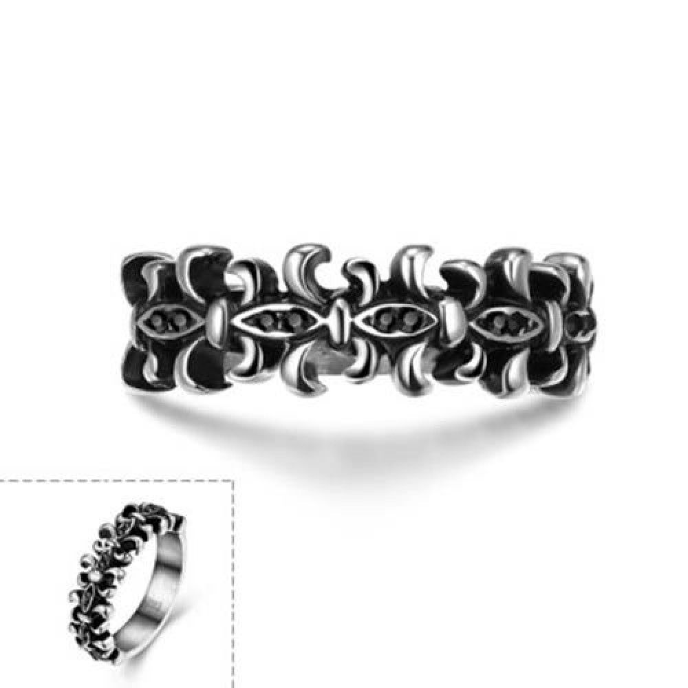 R075 STYLISH VARIOUS STYLES 316L STAINLESS STEEL PUNK RING (SILVER GRAY)