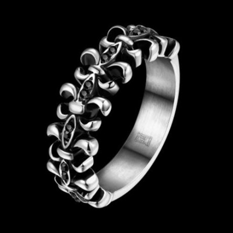 R075 STYLISH VARIOUS STYLES 316L STAINLESS STEEL PUNK RING (SILVER GRAY)
