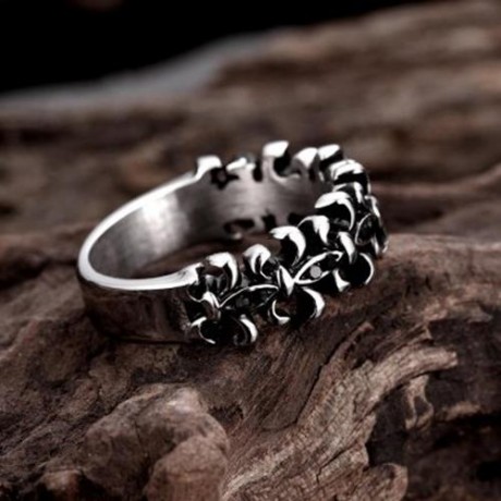 R075 STYLISH VARIOUS STYLES 316L STAINLESS STEEL PUNK RING (SILVER GRAY)