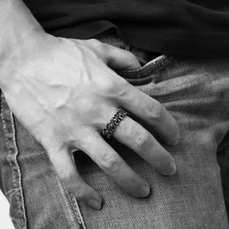 R075 STYLISH VARIOUS STYLES 316L STAINLESS STEEL PUNK RING (SILVER GRAY)