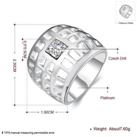 R785-C NICKLE FREE ANTIALLERGIC NEW FASHION JEWELRY 18K GOLD PLATED RING (SILVER)