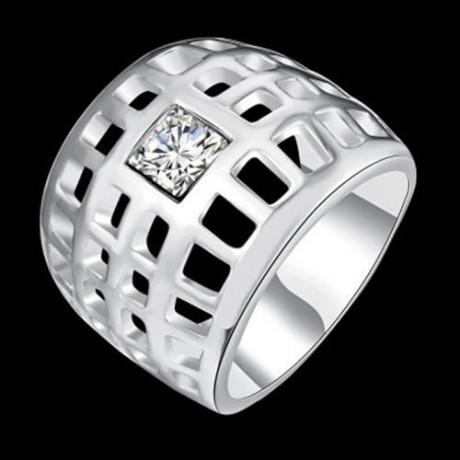 R785-C NICKLE FREE ANTIALLERGIC NEW FASHION JEWELRY 18K GOLD PLATED RING (SILVER)