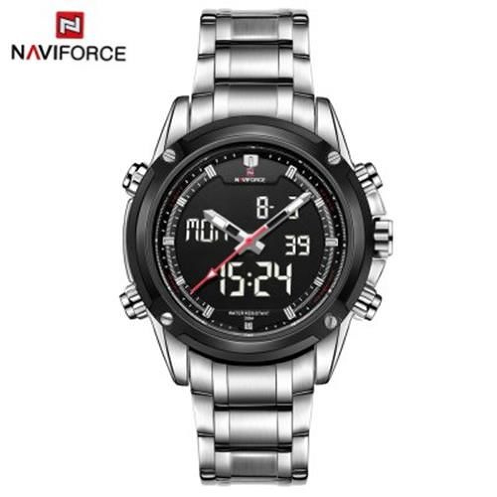 NAVIFORCE NF9050 LUXURY DUAL MOVT MEN QUARZ WATCHES ANALOG DIGITAL LED SPORT MILITARY WRIS