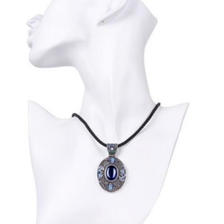N016-A NATIONAL STYLE NECKLACE FOR WOMEN (SAPPHIRE BLUE)