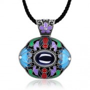 N006-A LADIES OLD CLASSICAL NATIONAL STYLE NECKLACE (BLUE)
