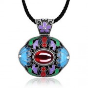 N006-B LADIES OLD CLASSICAL NATIONAL STYLE NECKLACE (RED)