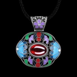 N006-B LADIES OLD CLASSICAL NATIONAL STYLE NECKLACE (RED)