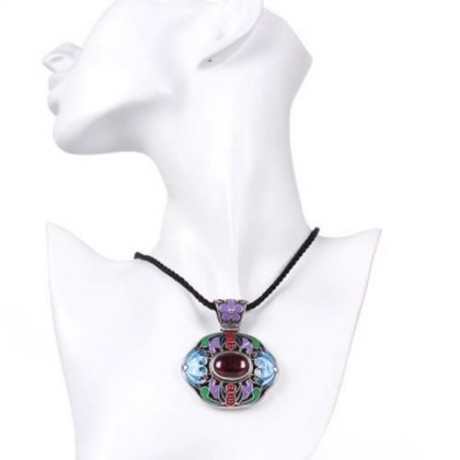 N006-B LADIES OLD CLASSICAL NATIONAL STYLE NECKLACE (RED)