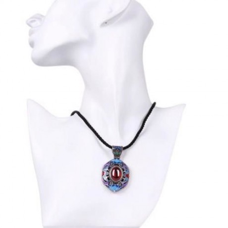 N008-B WOMEN NATIONAL STYLE NECKLACE (RED)