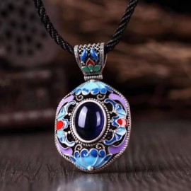 N008-A WOMEN NATIONAL STYLE NECKLACE (BLUE)