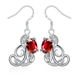 S129-B POPULAR 925 SILVER PLATED EARRINGS RING NECKLACE ANKLET JEWELRY SETS (SILVER)
