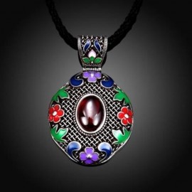 N014-B WOMEN NATIONAL STYLE NECKLACE  (RED)