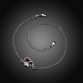 A041-B DELICATE HANDMADE SILVER PLATED ANKLET (SILVER)