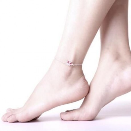 A041-B DELICATE HANDMADE SILVER PLATED ANKLET (SILVER)