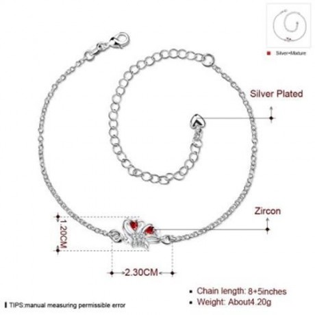 A041-B DELICATE HANDMADE SILVER PLATED ANKLET (SILVER)