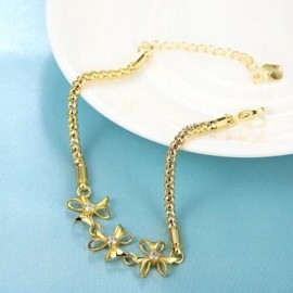 B020-A GRACEFUL INLAID WHITE ZIRCON DIFFERENT TYPES NEW GIFT BRACELET (GOLDEN)