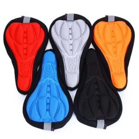 BIKE SEAT COVER 3D MEMORY SPONGE SADDLE ANTI-SLIP AIR-PERMEABLE PAD WITH REFLECTIVE STRIPE