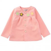 HAN EDITION LONG SLEEVE COTTON SINGLE BREASTED FLOWER DECORATED BABY GIRLS TWINSET (RED)