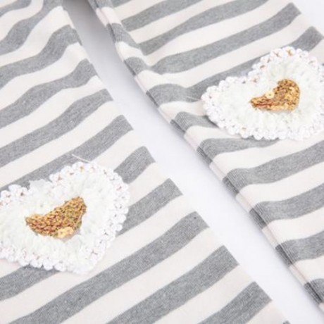 HAN EDITION LONG SLEEVE COTTON SINGLE BREASTED FLOWER DECORATED BABY GIRLS TWINSET (YELLOW