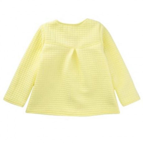 HAN EDITION LONG SLEEVE COTTON SINGLE BREASTED FLOWER DECORATED BABY GIRLS TWINSET (YELLOW