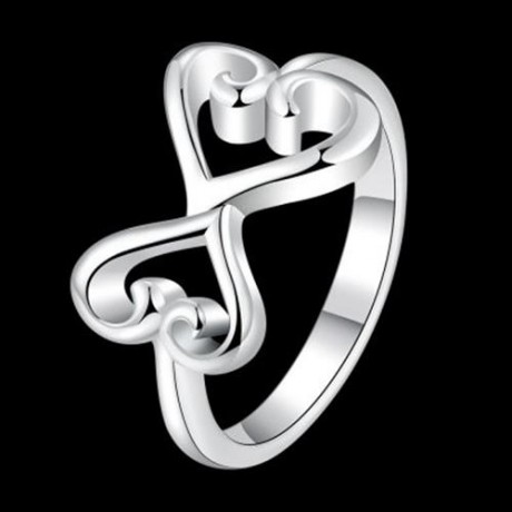 SILVER PLATED FASHION FINGER RING FOR LADY (SILVER)