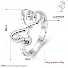 SILVER PLATED FASHION FINGER RING FOR LADY (SILVER)
