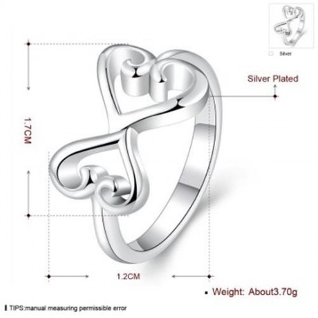 SILVER PLATED FASHION FINGER RING FOR LADY (SILVER)