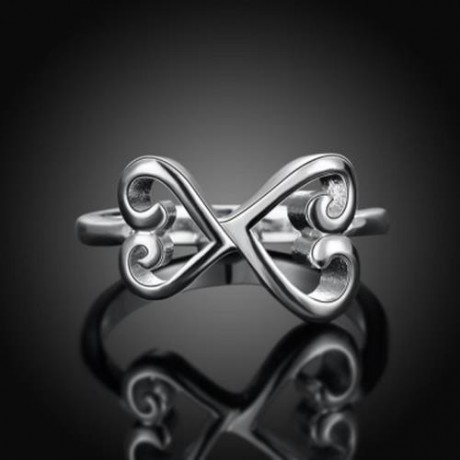 SILVER PLATED FASHION FINGER RING FOR LADY (SILVER)