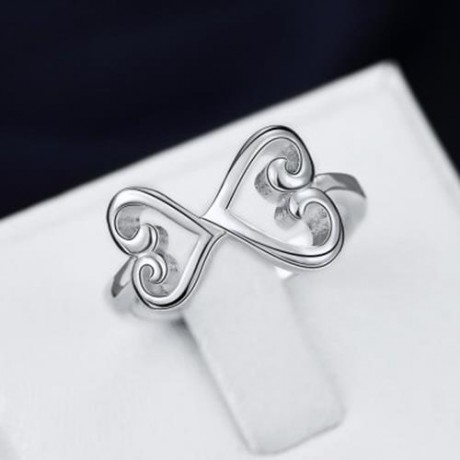SILVER PLATED FASHION FINGER RING FOR LADY (SILVER)