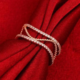R008-A GOLD PLATED KOREAN STYLE NEW DESIGN FINGER RING FOR LADY (ROSE GOLD)
