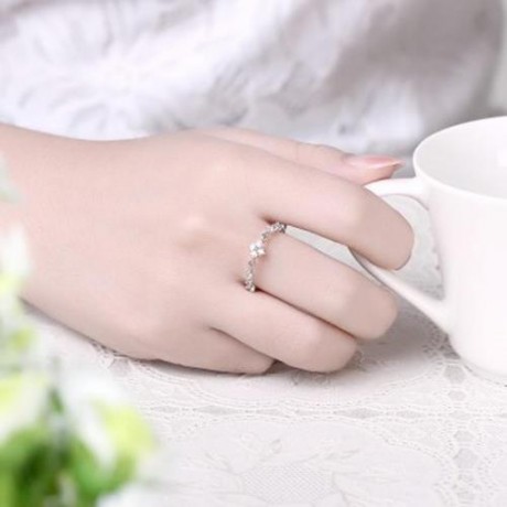 R009-B GOLD PLATED KOREAN STYLE NEW DESIGN FINGER RING FOR LADY (SILVER)