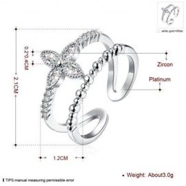 R011-B GOLD PLATED KOREAN STYLE NEW DESIGN FINGER RING FOR LADY (SILVER)