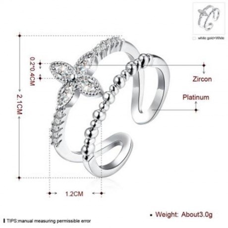 R011-B GOLD PLATED KOREAN STYLE NEW DESIGN FINGER RING FOR LADY (SILVER)