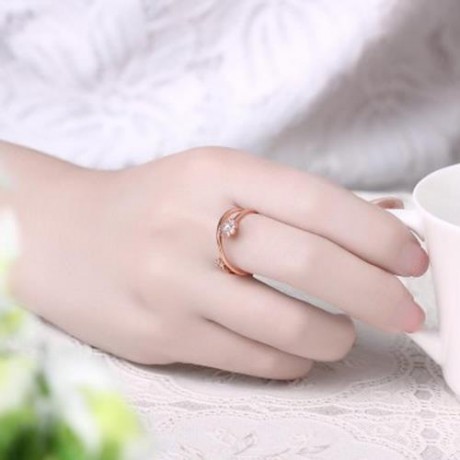 R002-A GOLD PLATED KOREAN STYLE NEW DESIGN FINGER RING FOR LADY (ROSE GOLD)