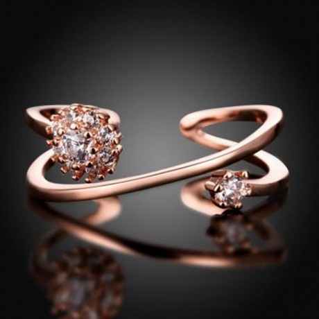 R002-A GOLD PLATED KOREAN STYLE NEW DESIGN FINGER RING FOR LADY (ROSE GOLD)