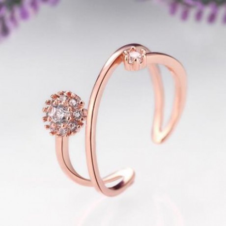 R002-A GOLD PLATED KOREAN STYLE NEW DESIGN FINGER RING FOR LADY (ROSE GOLD)
