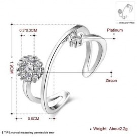 R002-B GOLD PLATED KOREAN STYLE NEW DESIGN FINGER RING FOR LADY (SILVER)