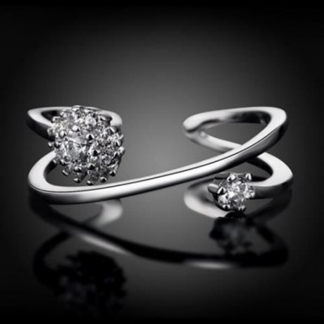 R002-B GOLD PLATED KOREAN STYLE NEW DESIGN FINGER RING FOR LADY (SILVER)