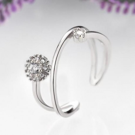 R002-B GOLD PLATED KOREAN STYLE NEW DESIGN FINGER RING FOR LADY (SILVER)