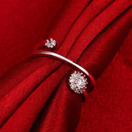 R002-B GOLD PLATED KOREAN STYLE NEW DESIGN FINGER RING FOR LADY (SILVER)
