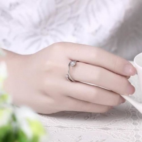 R002-B GOLD PLATED KOREAN STYLE NEW DESIGN FINGER RING FOR LADY (SILVER)